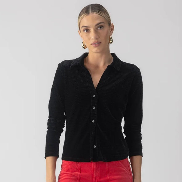 Sanctuary Velvet Button Down