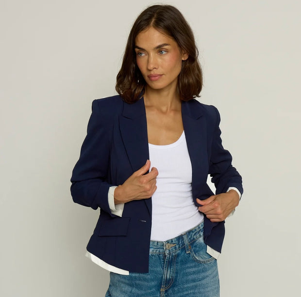 CentralParkWest Scrunched Sleeve Blazer w/ Shirting