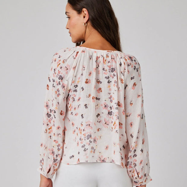 Bella Dahl Shirred Raglan Tie-Front Blouse