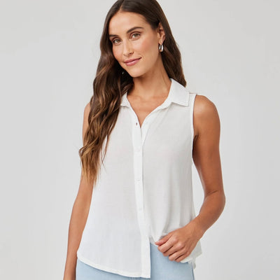 Bella Dahl Mixed Sleeveless Button Down