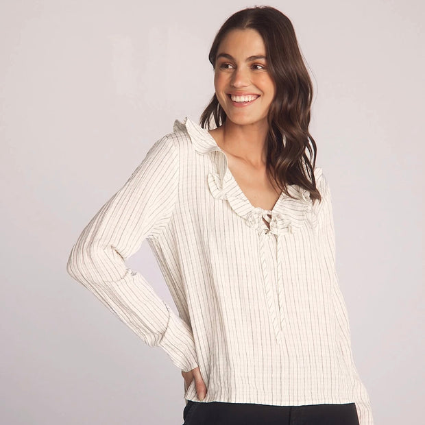 Bella Dahl Tie Ruffle Top
