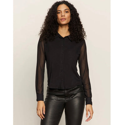 Sanctuary Mesh Sleeve Button Down
