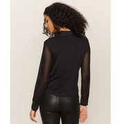 Sanctuary Mesh Sleeve Button Down