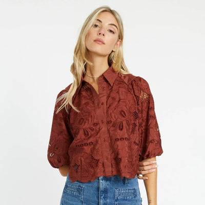 Caballero Juliette Fire Brick Lace Top