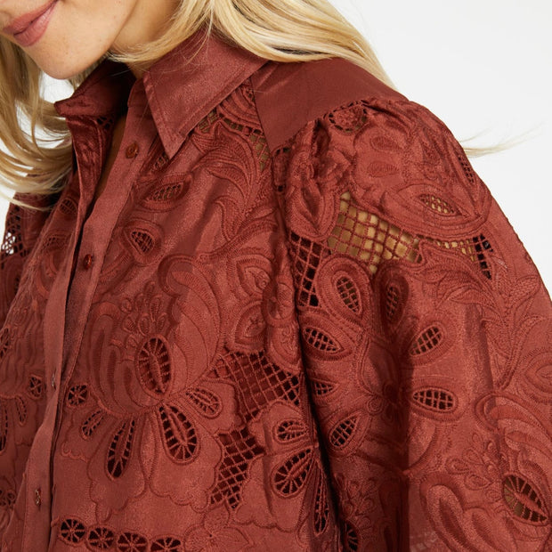 Caballero Juliette Fire Brick Lace Top