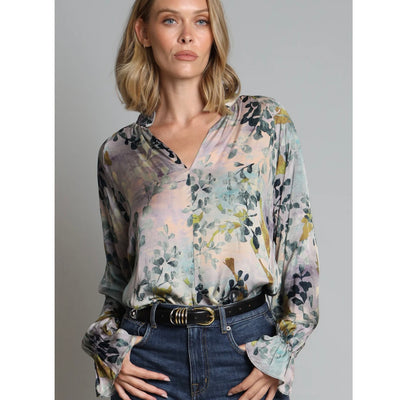 Lola&Sophie Plum Garden Peasant Top