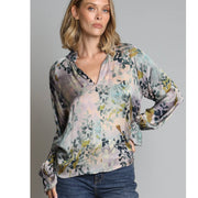 Lola&Sophie Plum Garden Peasant Top