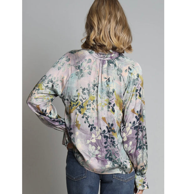 Lola&Sophie Plum Garden Peasant Top