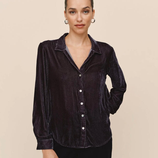 Bella Dahl Long Sleeve Clean Shirt/ Arctic Smoke