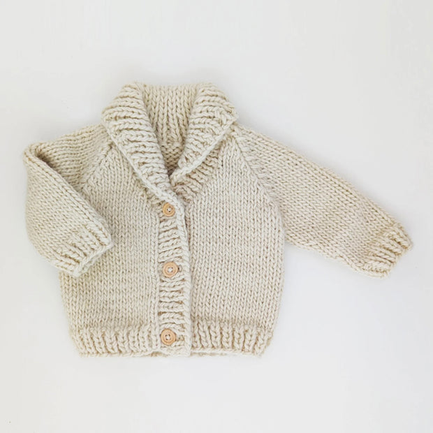 Shawl Collar Natural Cardigan