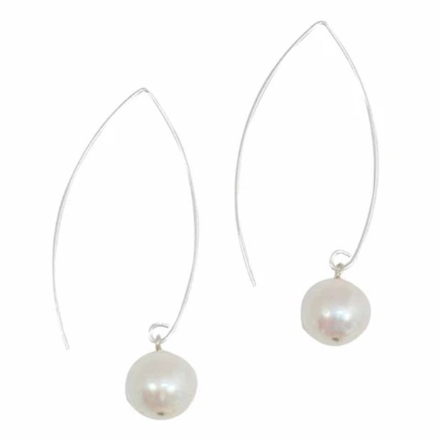 Sterling Silver Freshwater Pearl Threader Earrings