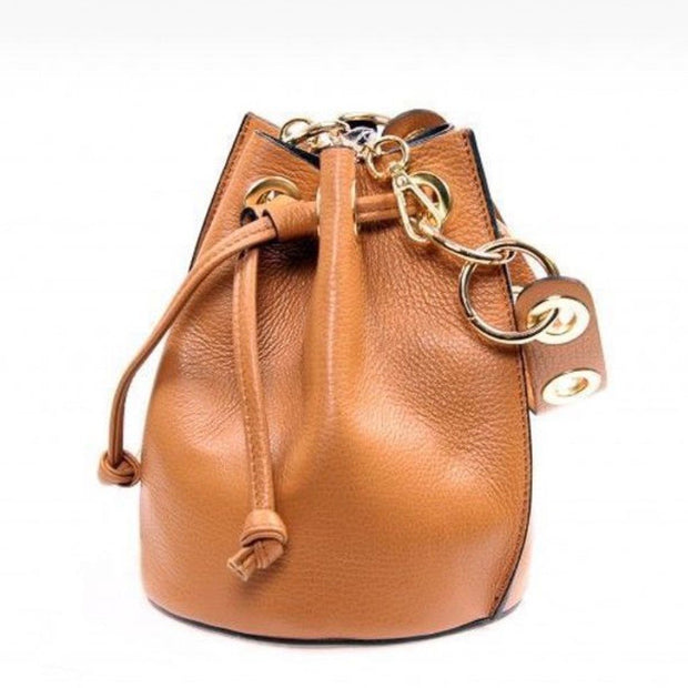 Leather Bucket Bag/Camel