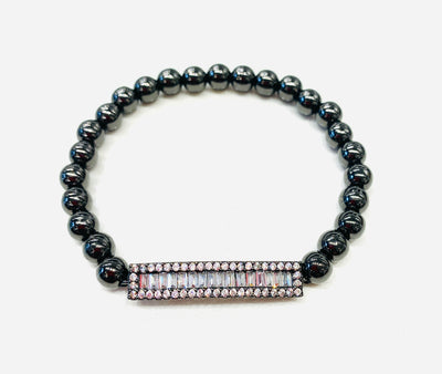 Metal beads w/Crystal Bar Bracelet