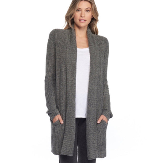 Barefoot Dreams Montecito Cardi/ Heathered Loden