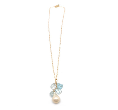 Ida Necklace - Gold/ Aquamarine