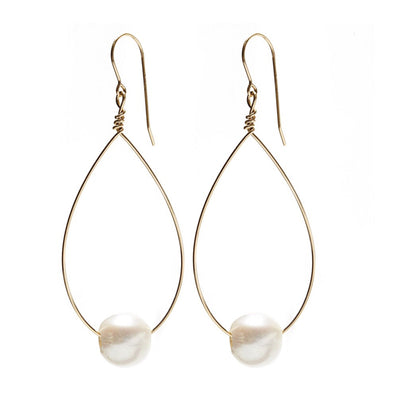 Oval Earrings w/Pearl