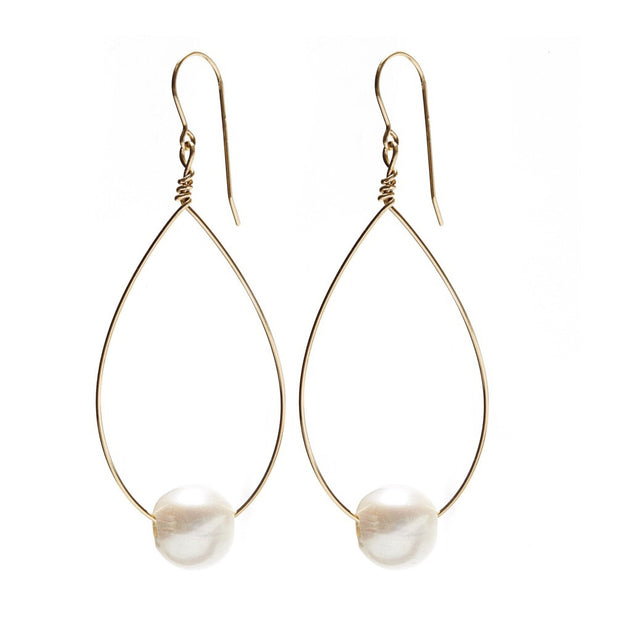 Oval Earrings w/Pearl