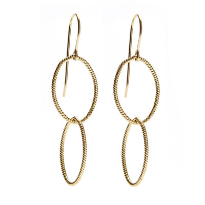 Gold Twisted Double Link Earring