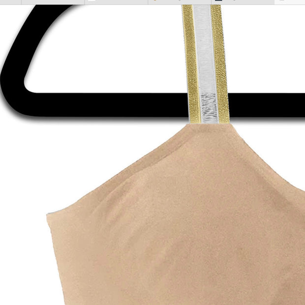 Strap-it’s Bra / Gold Metallic Sheer (attached to nude bra)
