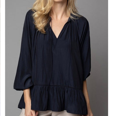 Lola & Sophie Satin Peasant Shirt